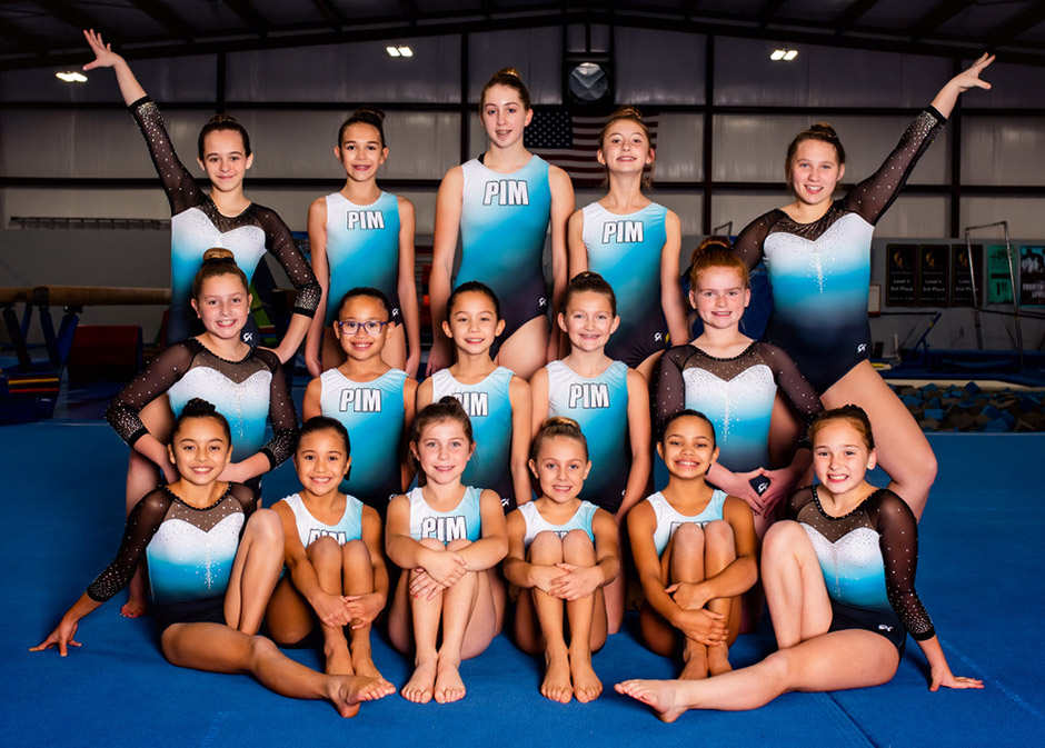 2020 girls xcel gymnastics team photo